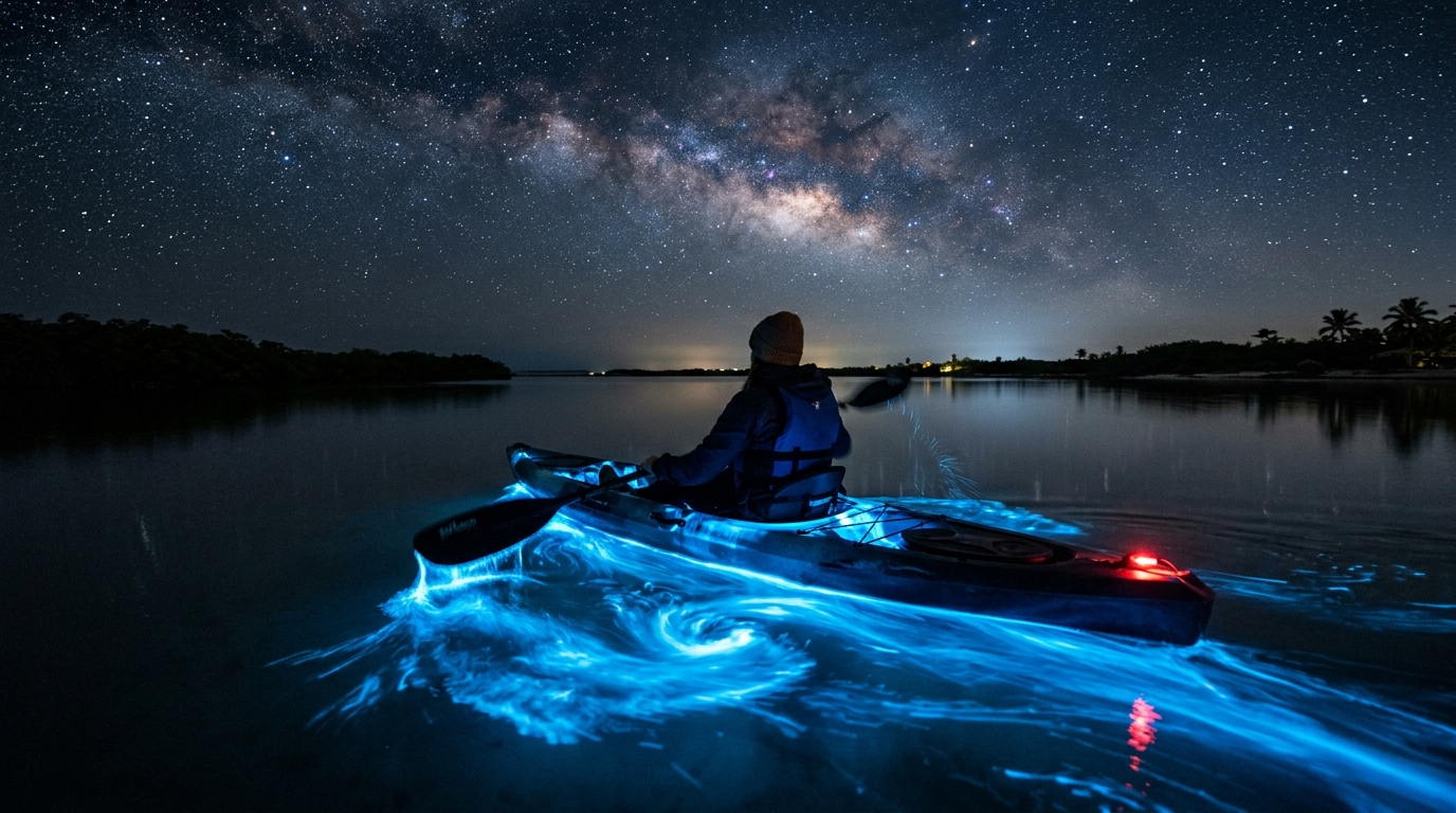 Bioluminiscencia en kayak en Holbox