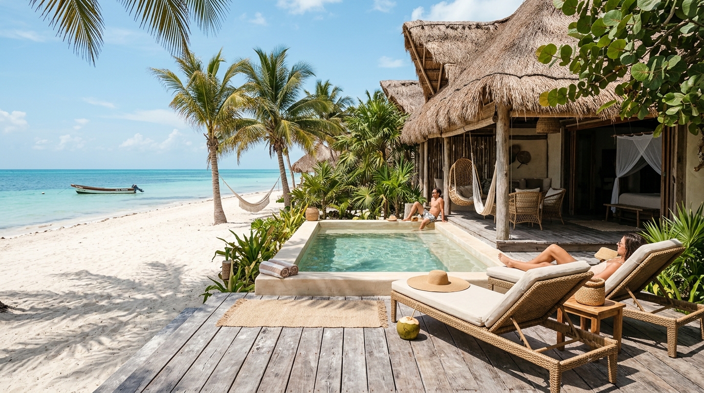 Cabaña privada frente al mar en MUKUL Holbox